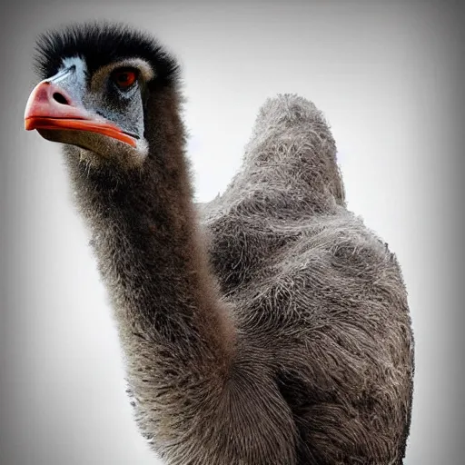 Prompt: an ostrich with muscular human arms.- Photo Manipulation