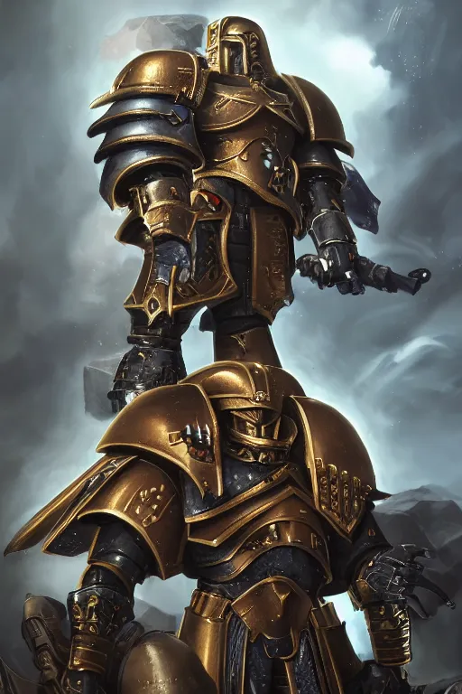 Image similar to armor portrait heros warhammer 4 0 k horus heresy fanart - the primarchs emperor by johannes helgeson animated with vfx concept artist & illustrator global illumination ray tracing hdr fanart arstation zbrush central hardmesh 8 k octane renderer comics stylized