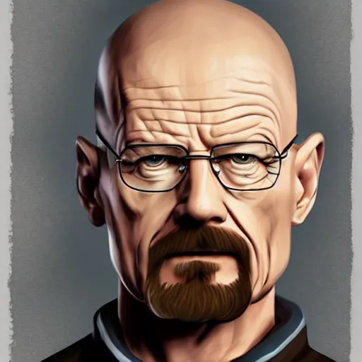 Prompt: walter white as a wizard from dungeons and dragons, digital art, portrait, trending on artstation