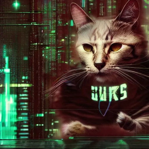 Image similar to cyberpunk cat