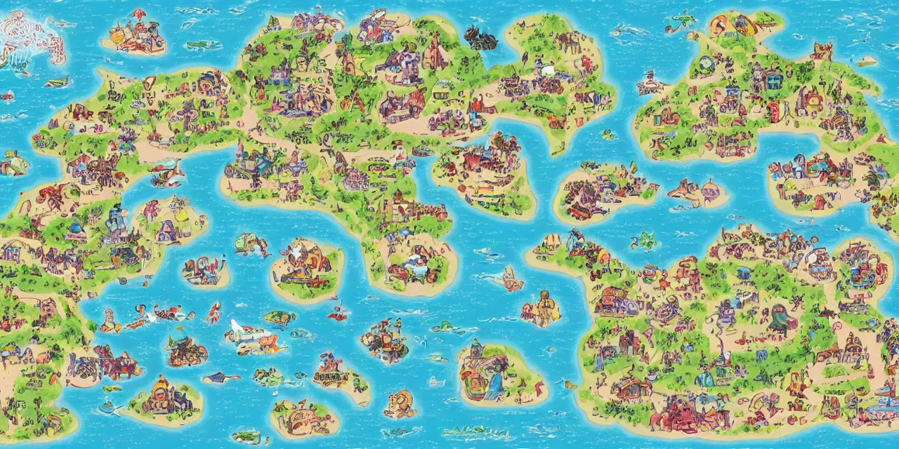Prompt: a map of dreamland