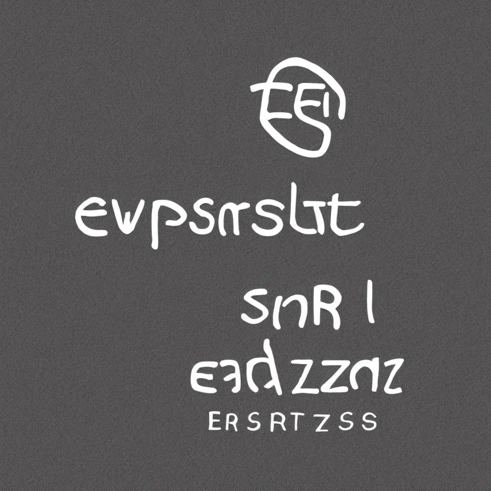 Image similar to logo for the word ersatz, simple, black and white, high contrast