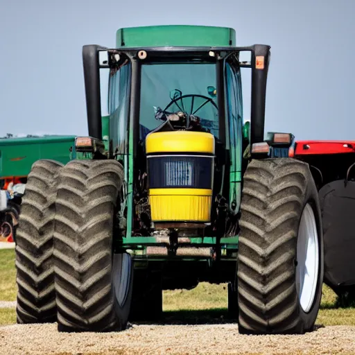 Image similar to a tractor pulling away a tank