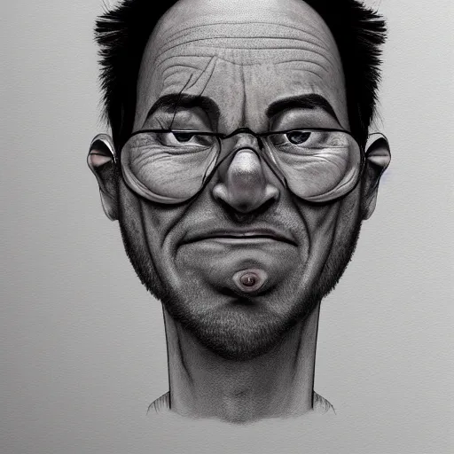 Prompt: person with bulging eyes and an elongated neck, caricature, illustrated by tom richmond, trending on artstation, artstation caricature, 4 k, 8 k