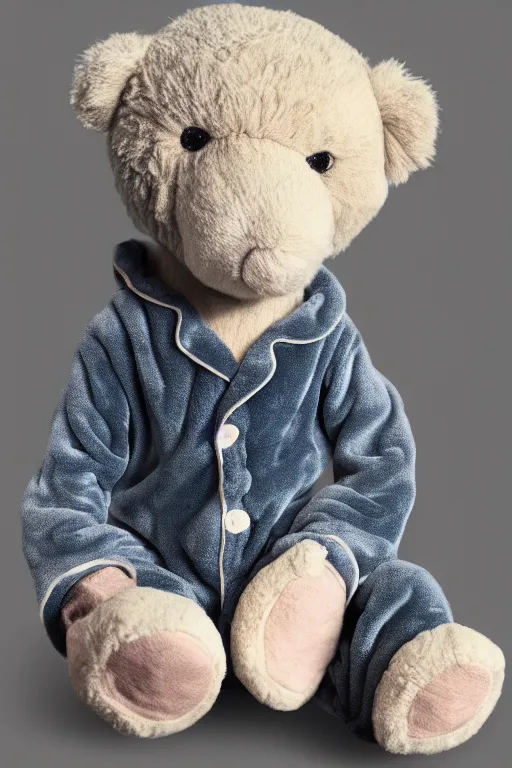 Prompt: frank dillane wearing pajamas with feet and holding a teddy bear, sleepy, adorable, cute, intricate, detailed, trending on artstation, coherent