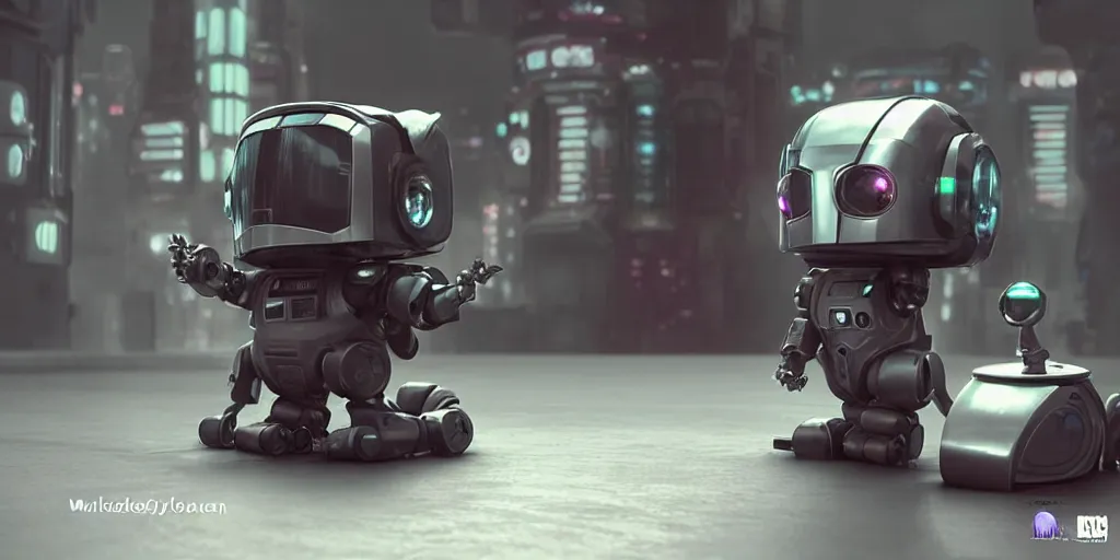 Prompt: a 3 d rendered movie still a cute robot in the shape of an adorable cyberpunk robot as a maine coon kitten. in the background is a cyberpunk cat tree with rgb ambient dramatic lighting. digital art. science fiction blockbuster movie from the future, imax 7 0 mm. style of mandalorian ( american space western television series )