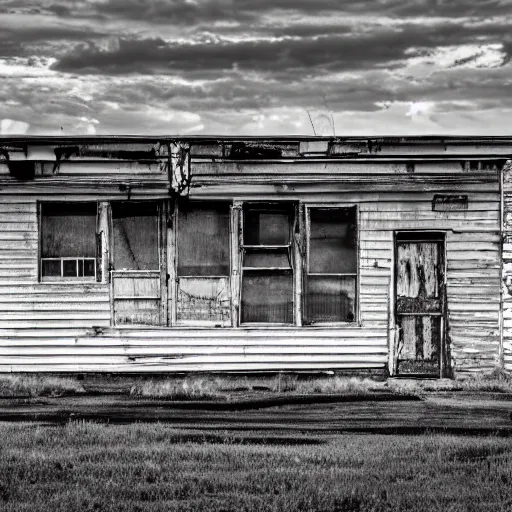 Image similar to a professional photograph of an abandoned midwestern main street