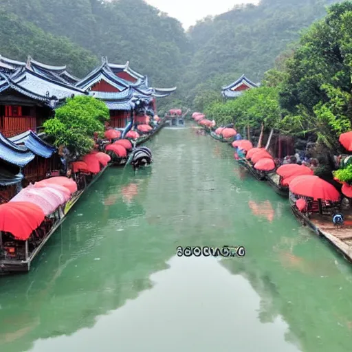 Prompt: water town in southern china, super realistic photo