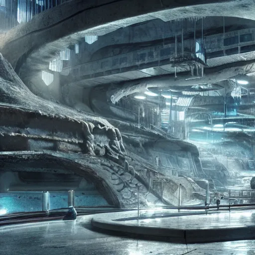 Prompt: underground city, highly detailed, octane, sci fi, ridley scott