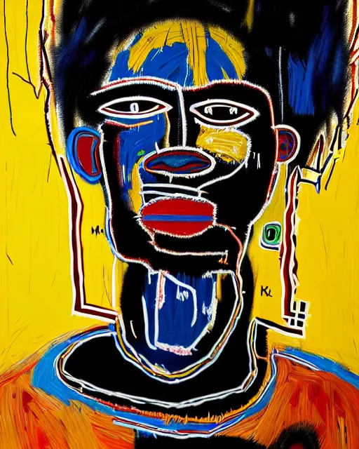 Image similar to A extremely ultra highly detailed majestic hi-res beautiful immaculate head and shoulders award winning painting stunning masterpiece of the face of a ultra highly detailed strong black African man portrait by Jean-Michel Basquiat, 8k, high textures, ultra hyper sharp, insanely detailed and intricate, super detailed, 8k HDR ultra high quality, high detail, hyperrealist, photorealistic, octane render, cinematic, high textures, hyper sharp, 4k insanely detailed and intricate, surrealism, surrealist, real life, lifelike, 8k, hyper realistic, super detailed, realistic, 4k HDR hyper realistic high