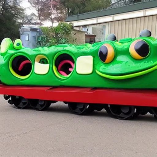 Image similar to froggy car go choo choo chugga chugga chooo chooooooo