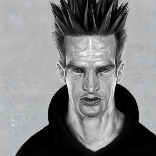 Image similar to Symmetrical, portrait of Bart Simpson, scowling, studio lighting, depth of field, photography, black and white, highly detailed, by Stanley Artgerm Lau, WLOP, Rossdraws, James Jean, Andrei Riabovitchev, Marc Simonetti, and Sakimichan, tranding on artstation