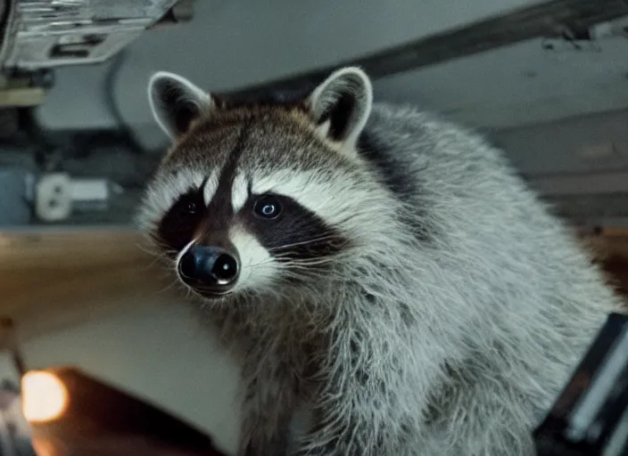 Image similar to film still of Rocket Racoon in Interstellar, 4k