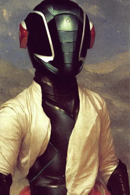 Image similar to portrait of a kamen rider rx, full set of equipment, helmet, majestic, solemn, by bouguereau