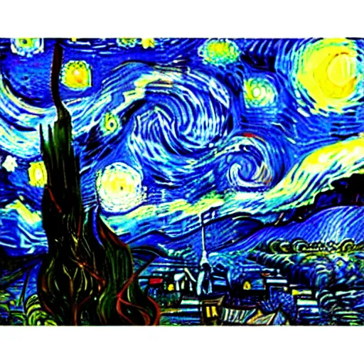 Prompt: Van Gogh starry night style Hillegom, Netherlands