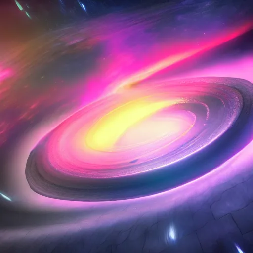 Prompt: the death of a giant black hole just before the big bang, unreal engine, octane render, vray, cinematic, epic, rule of thirds, vivid colors, neon colors