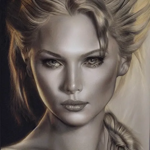 Image similar to pencil art, detailed portrait of tinker bell, intricate, hyper detailed, realistic, oil painting, by julie bell, frank frazetta, cinematic lighting