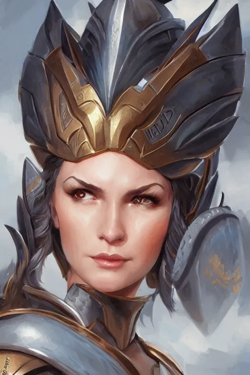 Image similar to amazon valkyrie athena, d & d, fantasy, portrait, highly detailed, headshot, digital painting, trending on artstation, concept art, sharp focus, illustration, art by artgerm and greg rutkowski and magali villeneuve