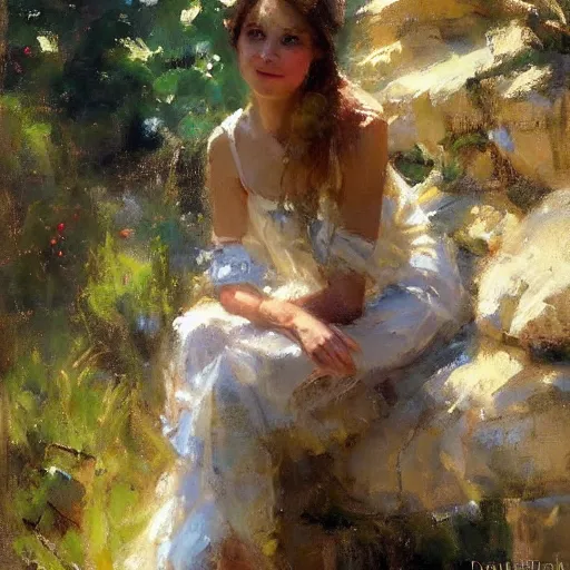 Image similar to a portrait of a character in a scenic environment by daniel f. gerhartz