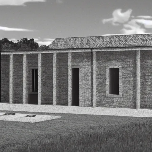 Image similar to an archviz render of a Roman Villa