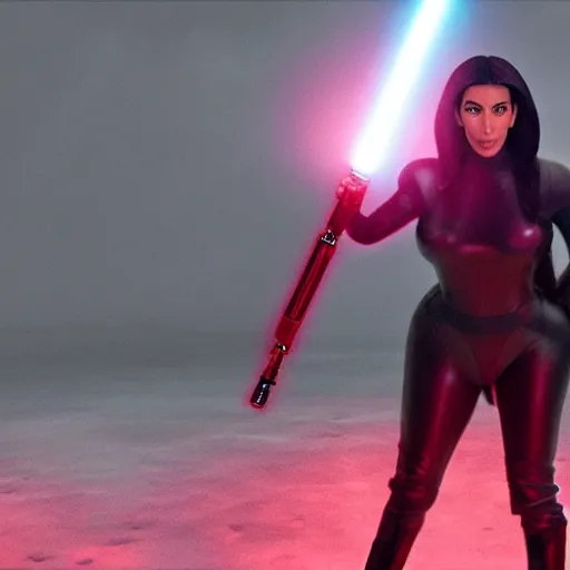 Image similar to kim kardashian in star wars as an evil sith, 8k resolution, full HD, cinematic lighting, award winning, anatomically correct