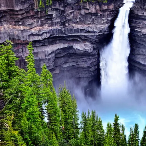 Image similar to tornado over Helmcken Falls, high definition, stormy