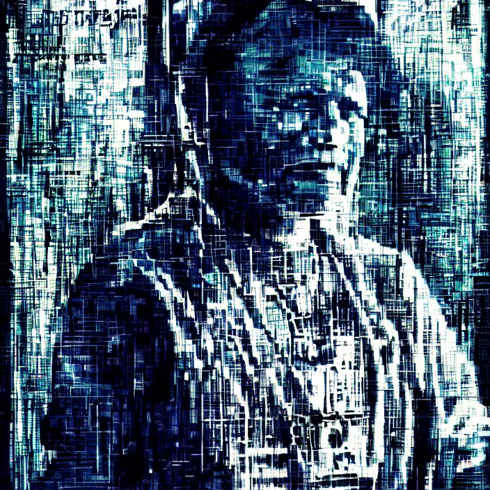Image similar to John Paul II in cyberpunk, digital art