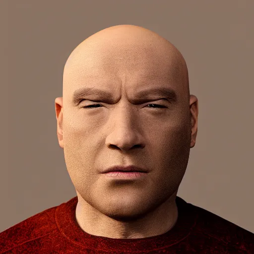 Image similar to weird looking bald guy with no neck, big eyes and turtle shaped head, 8 k, ultra realism, cinematic lighting, canon 5 0 mm,