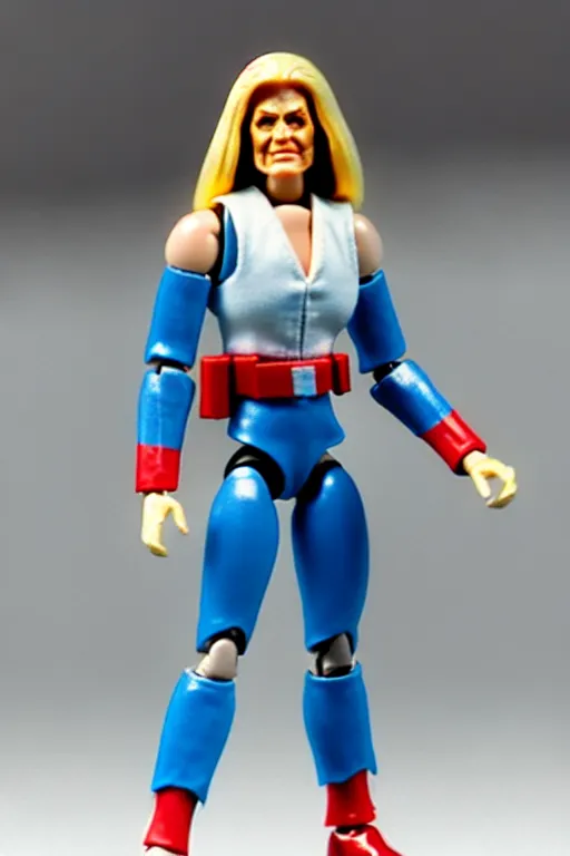 Image similar to 1 9 8 6 kenner female action figure, 5 points of articulation, perfect human female proportions, sci fi, 8 k resolution, high detail, front view, t - pose, space, star, he - man, gi joe, he man, warhammer 4 0 0 0