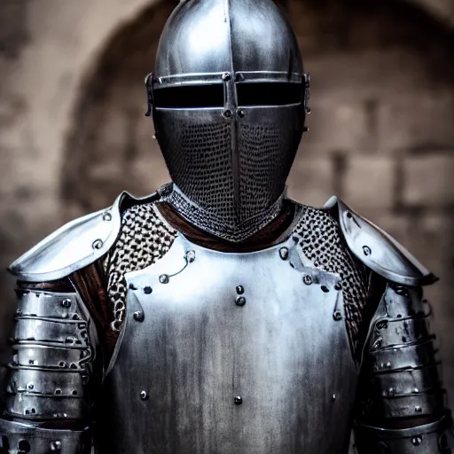 Image similar to knight wearing wearing armor infused with magic, shallow depth of field, moody lighting, 8 k,