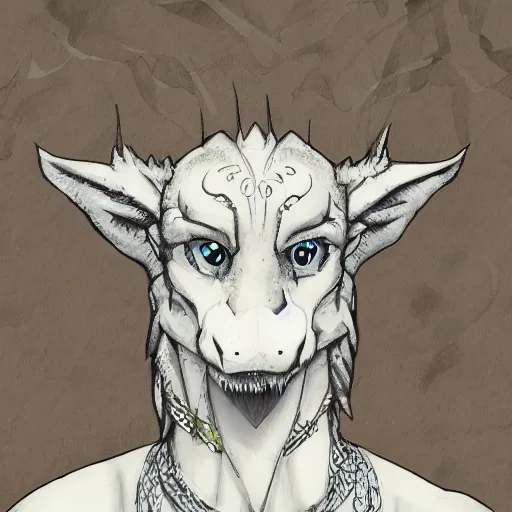 Prompt: noble anthropomorphic silver dragon, headshot profile picture, cute ears, male, commission on furaffinity, high quality illustration, smooth scales