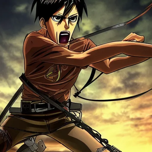 Prompt: attack on titan eren jäger