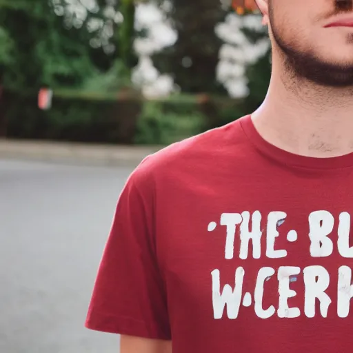 Prompt: product photo of t-shirt with humorous text