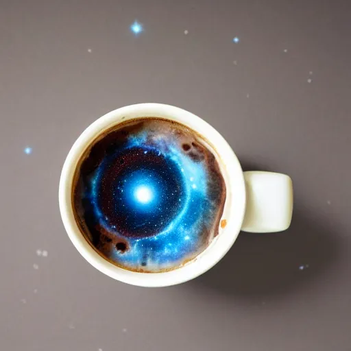 Prompt: a universe on a mug of coffee