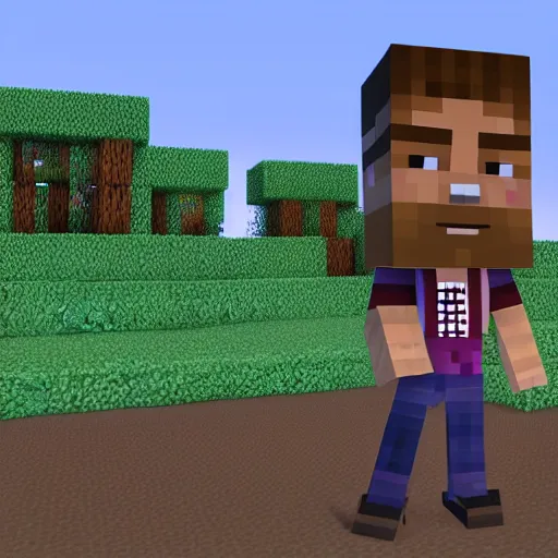 Prompt: will smith as a minecraft skin, minecraft in game screenshot
