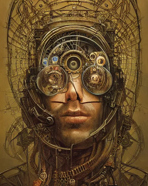Prompt: epic portrait of victorian man scientist, steampunk, highly detailed, intricate details, symmetry, golden ratio, hyperrealistic, photorealistic, by rutkowski and beksinski