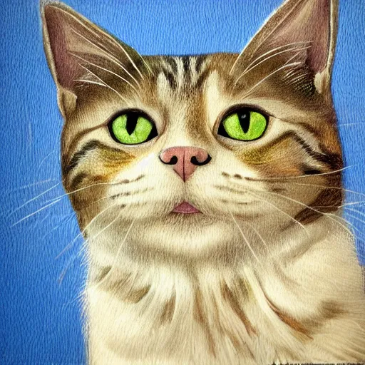 Image similar to a portrait of a very intelligent cat