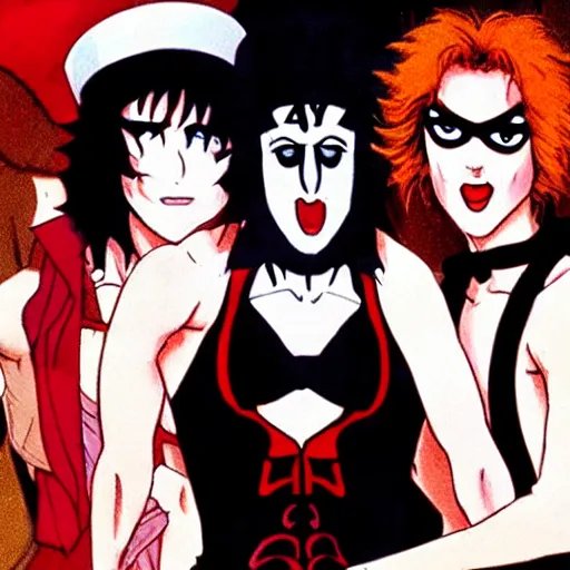 Image similar to anime rocky horror picture show, masterpiece