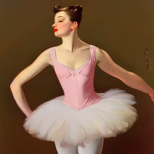 Image similar to ballerina painted by leyendecker