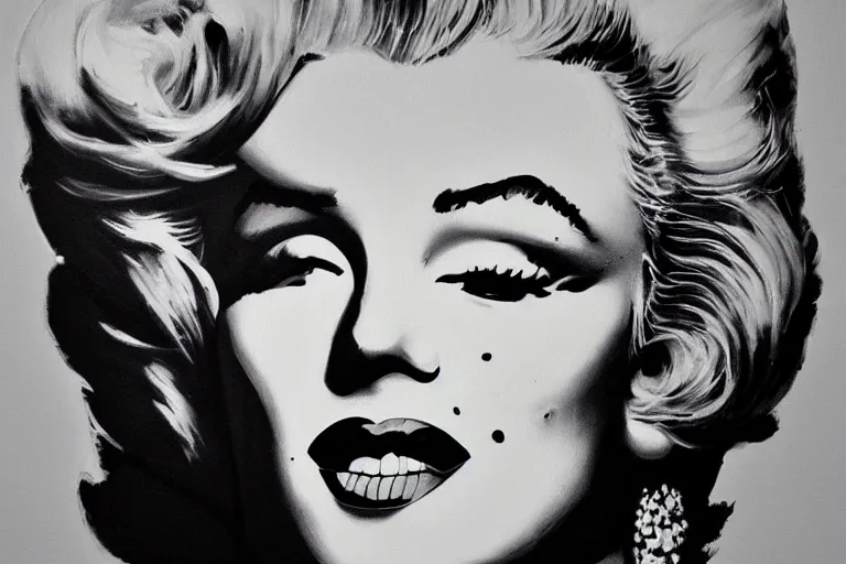 Image similar to Marilyn Monroe. Cinematic. Intricately detailed acrylic painting