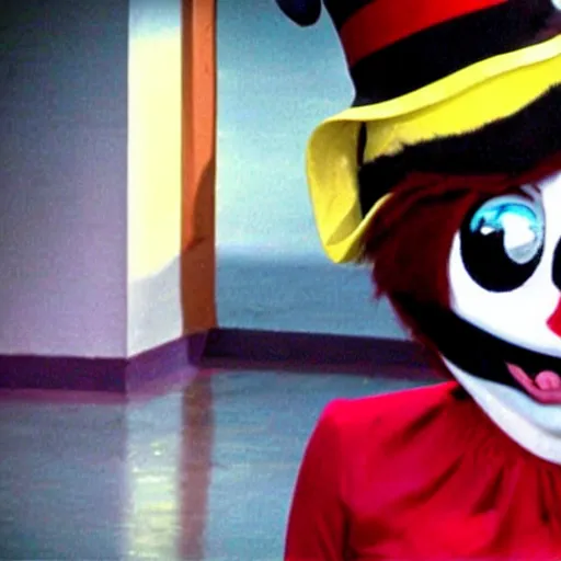 Prompt: movie still of lady gaga in cat in the hat 2003