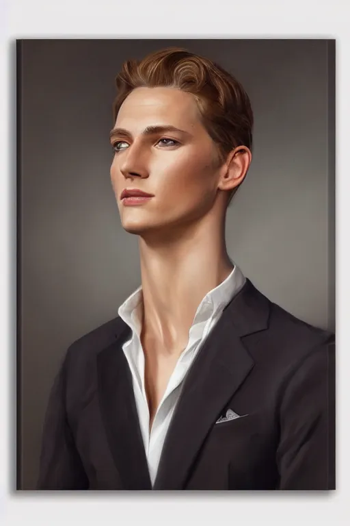 Image similar to daniel looks like prince charming, oil on canvas, intricate, portrait, 8 k highly professionally detailed, hdr, cgsociety