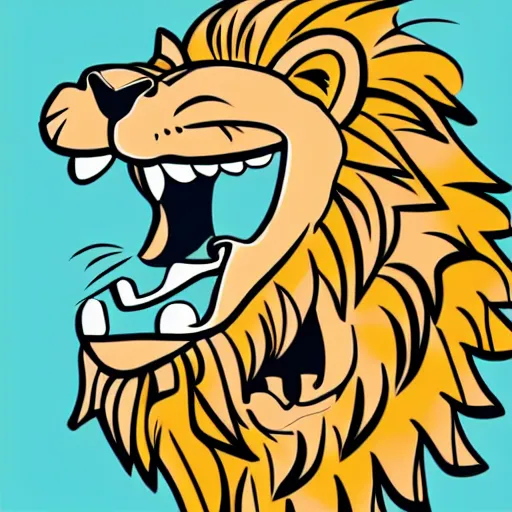 Prompt: a happy lion, whole body, Cartoonist, Anthropomorphic, portrait, highly detailed, colorful, illustration, smooth and clean vector curves, no jagged lines, vector art, smooth