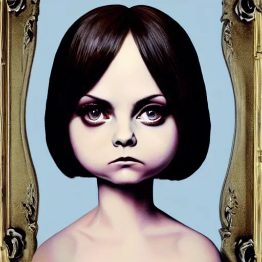 Image similar to christina ricci in the style of mark ryden