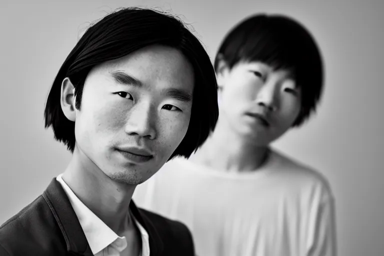 Image similar to black and white portrait photo of 习近平, slight smile, natural light, low contrast, photo by Peter Lindbergh, 8K