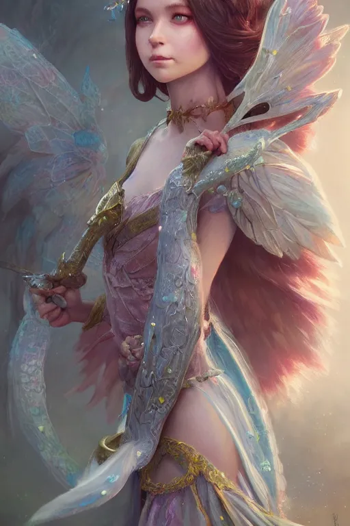 Image similar to fairy princess, highly detailed, d & d, fantasy, highly detailed, digital painting, trending on artstation, concept art, sharp focus, illustration, art by artgerm and greg rutkowski and fuji choko and viktoria gavrilenko and hoang lap