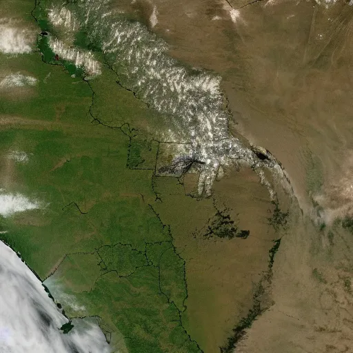 Prompt: satellite image of intense draught