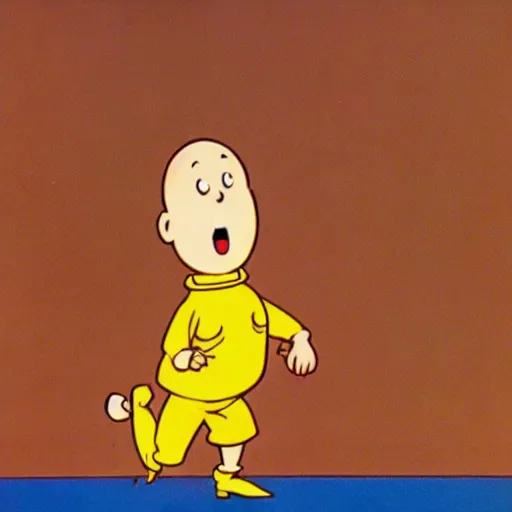 Prompt: a still of caillou in a tex avery cartoon ( 1 9 5 6 )