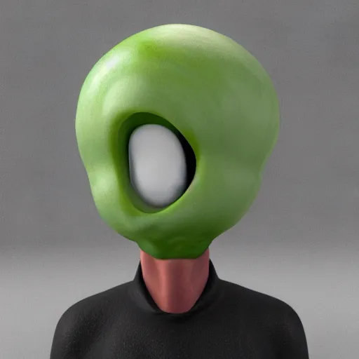 Image similar to man with onion face crying big tears 3 d render