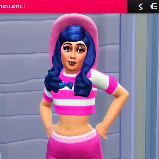 Image similar to julianna rose mauriello as stephanie from lazytown as a sims from sims 4